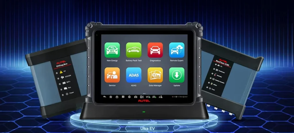 Autel MaxiSYS Ultra EV – profesionálny diagnostický tablet pre elektromobily a hybridy s modulom VCMI a EVDiag boxom