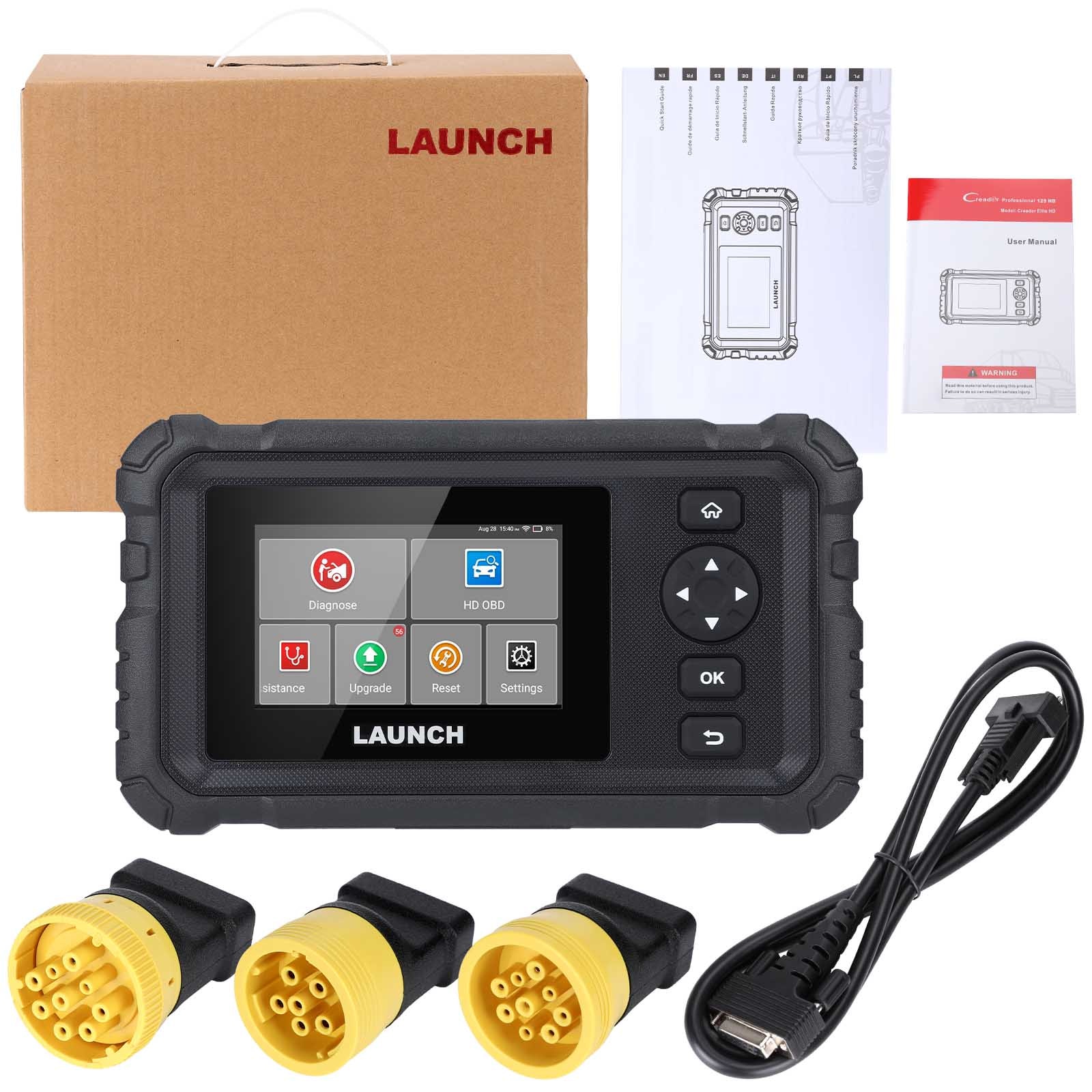 LAUNCH CRP129 HD diagnostika nákladných vozidiel – kompletné balenie